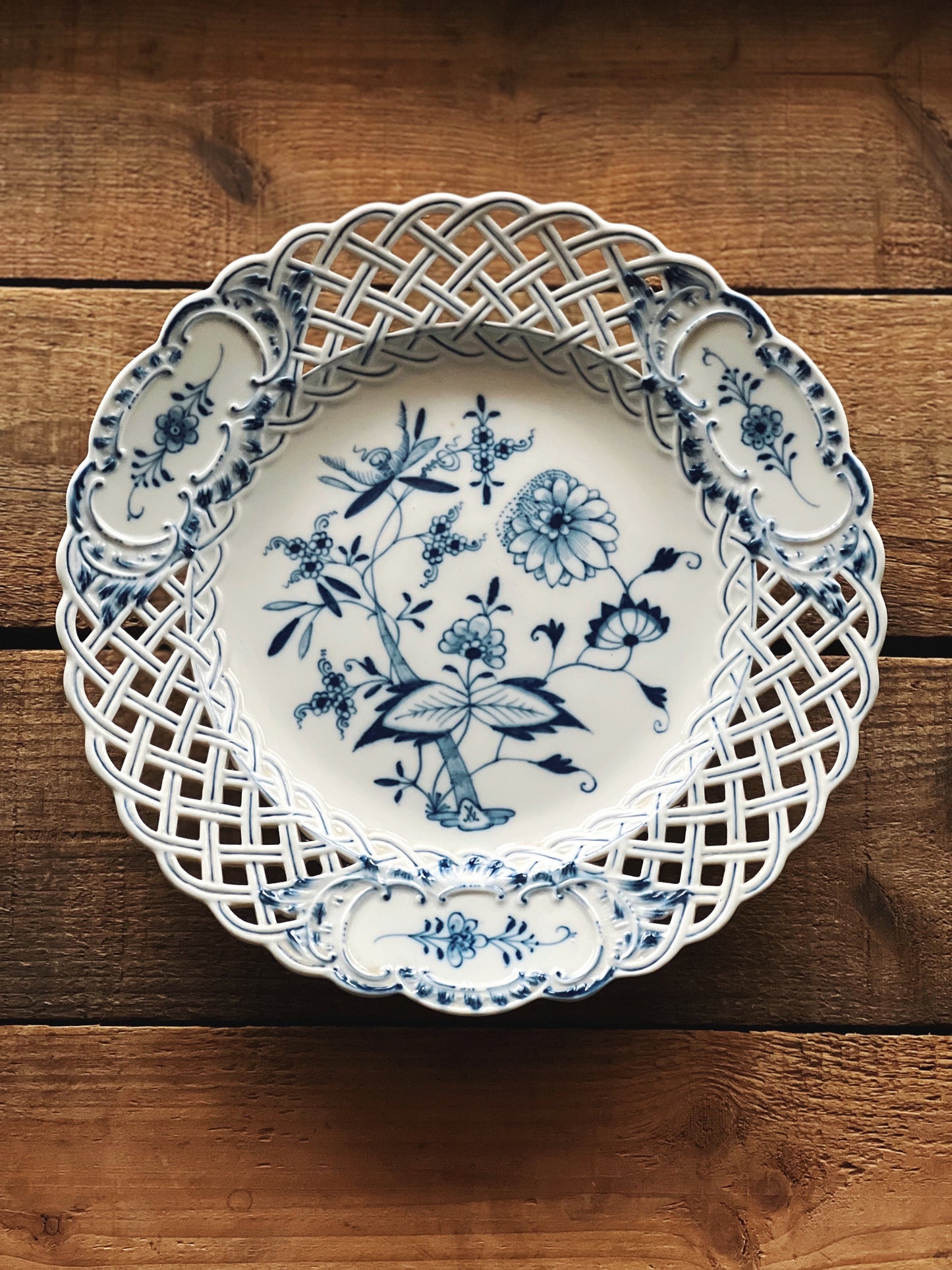 antique Blue Onion plate