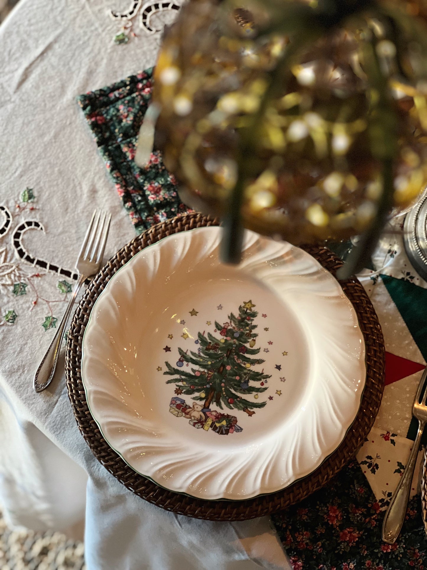 Vintage Christmas Tablecloth