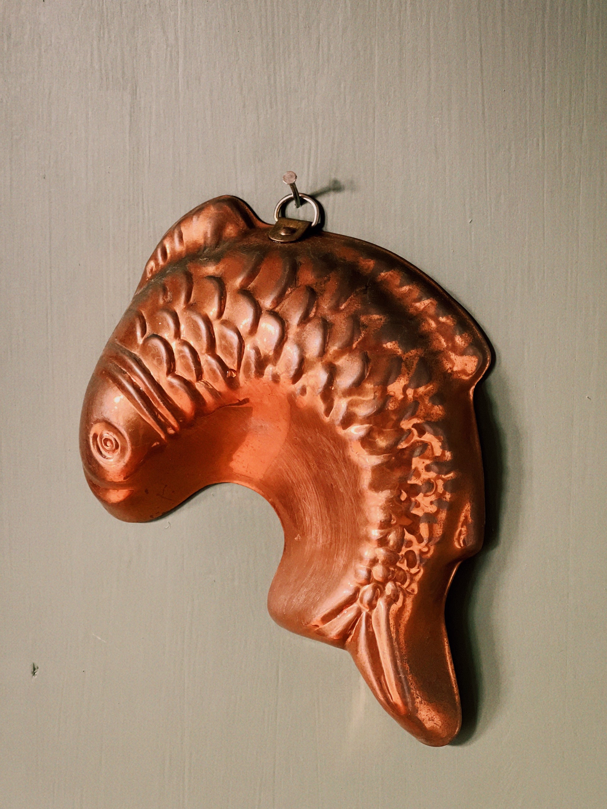 Vintage Copper Fish Mold Made in Korea