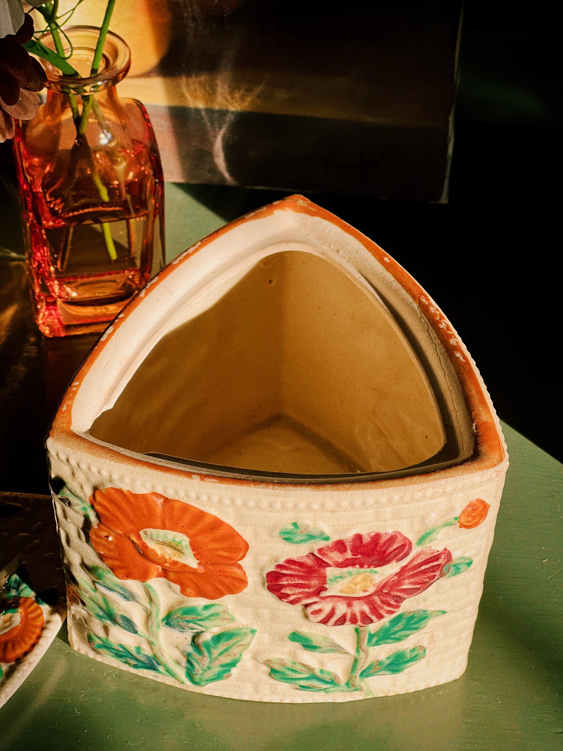 Vintage Hand Painted Japan Trinket Box with Lid