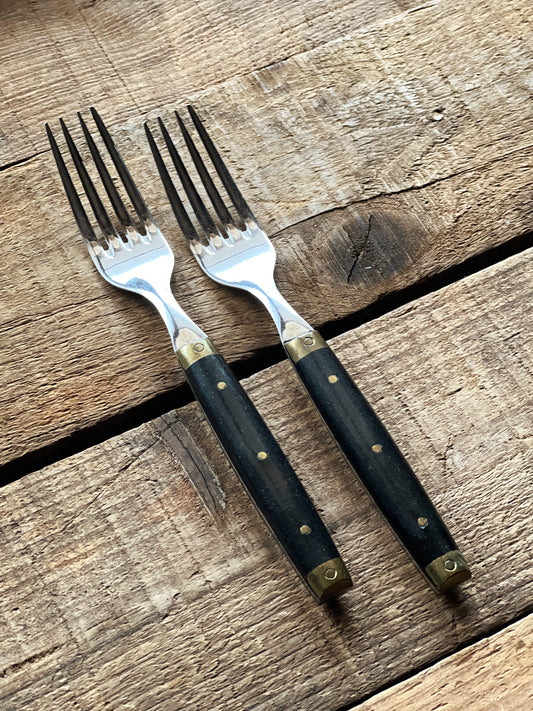 Vintage French Fork with Colored Handle