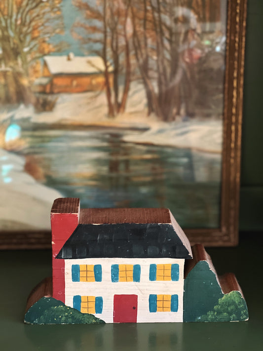 Vintage Hand Painted Wooden House