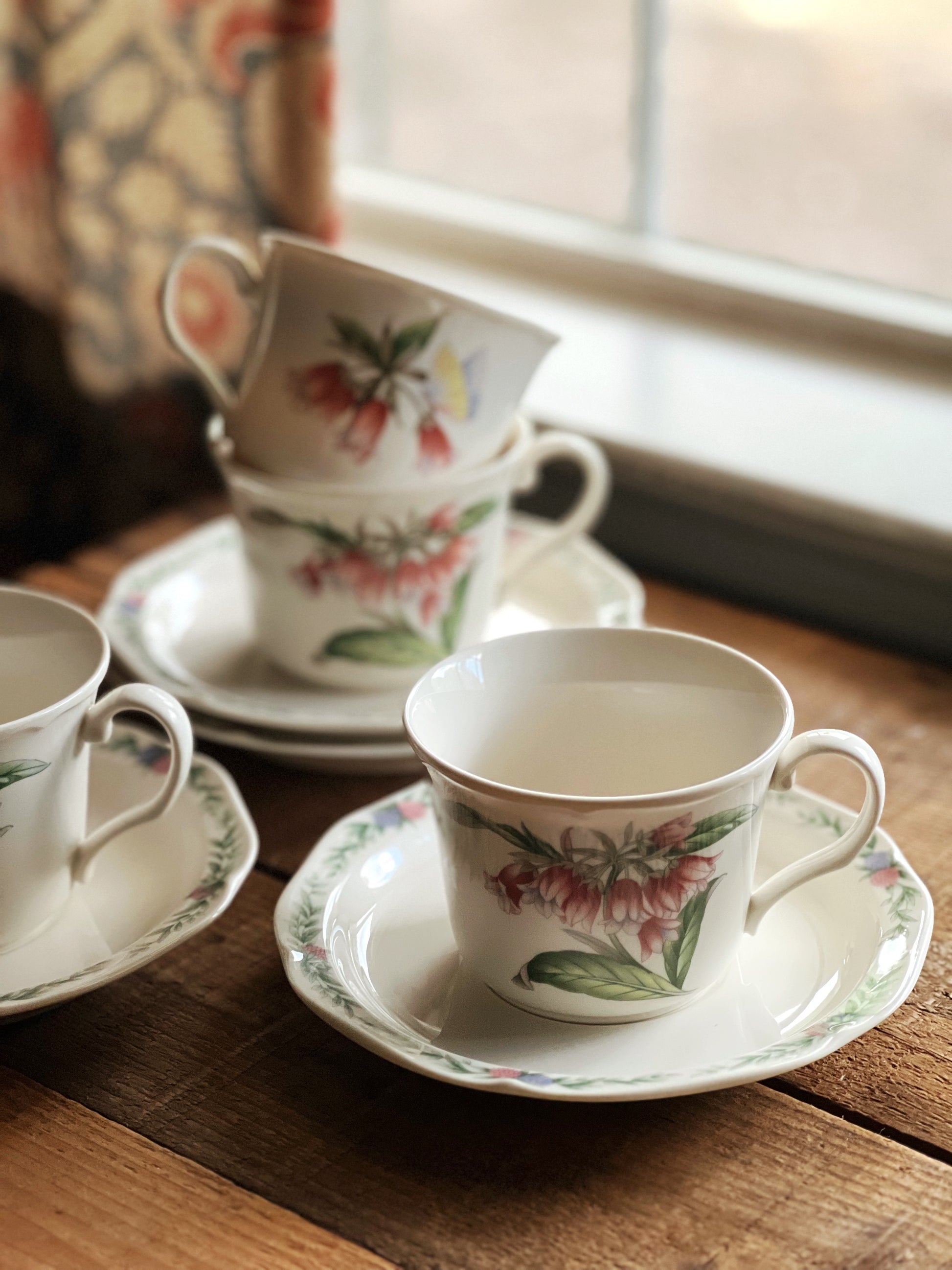 Vintage Noritake Gold Cuisine Conservatory Teacup & Saucer Set
