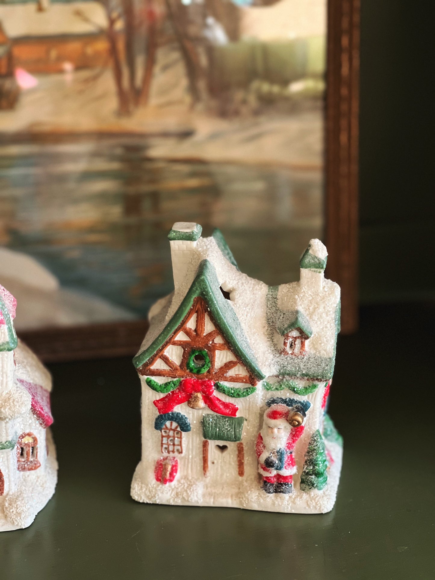 Set of 3 Vintage Christmas Village Houses