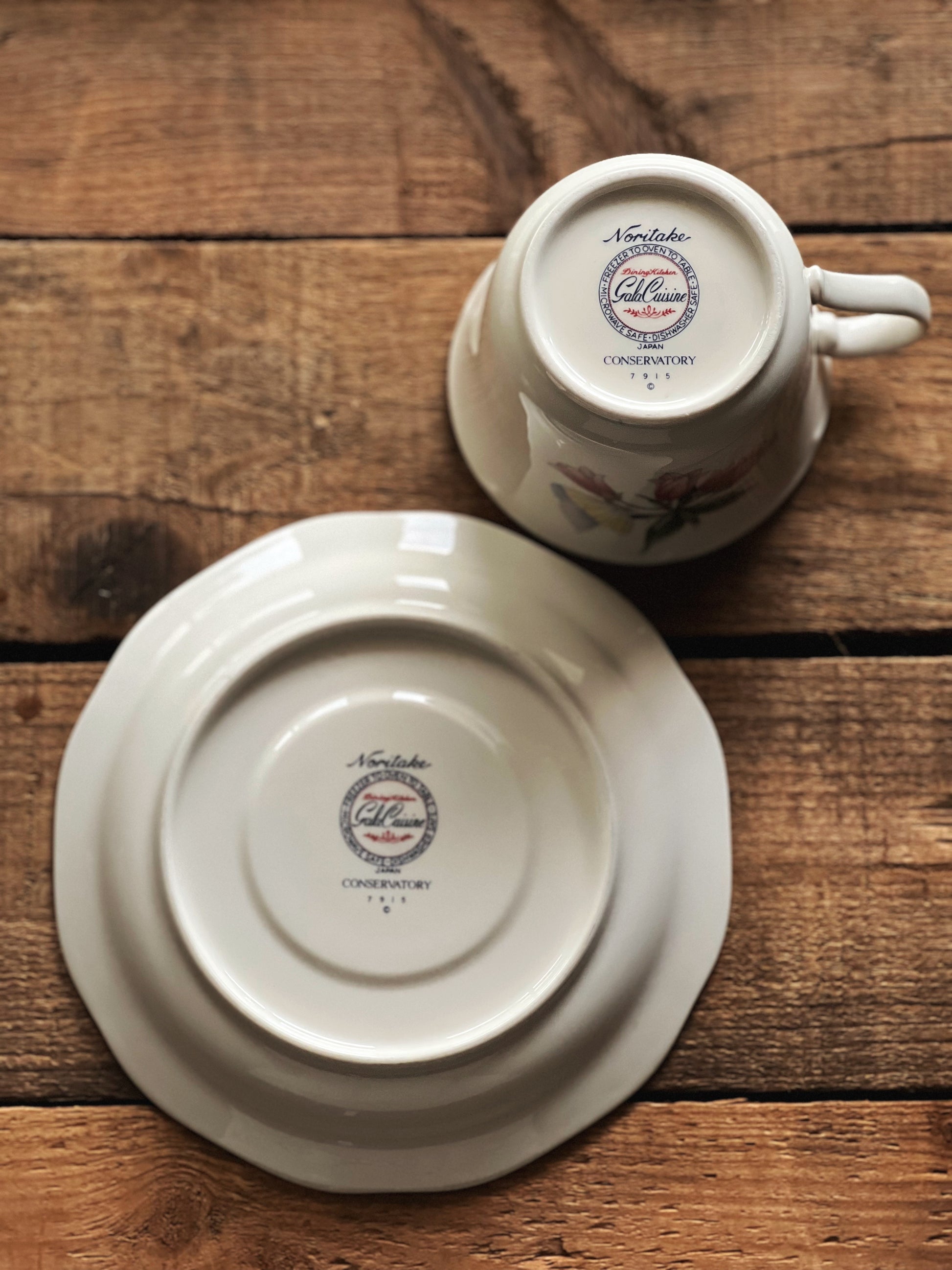 Vintage Noritake Gold Cuisine Conservatory Teacup & Saucer Set