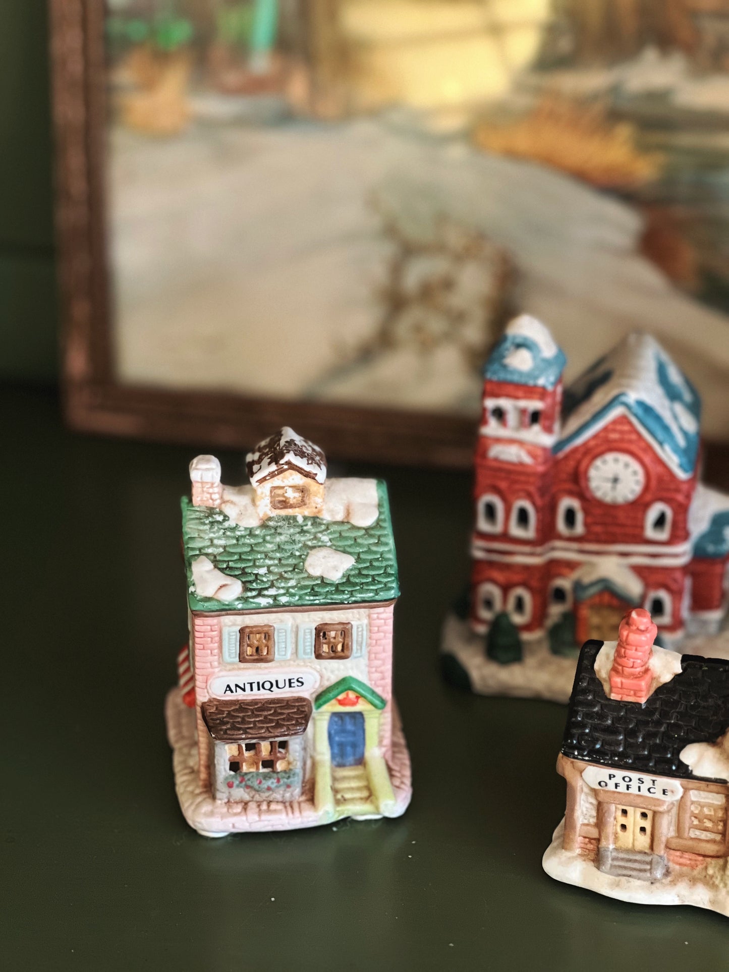 Set of 5 Vintage Winter/Christmas Village Houses