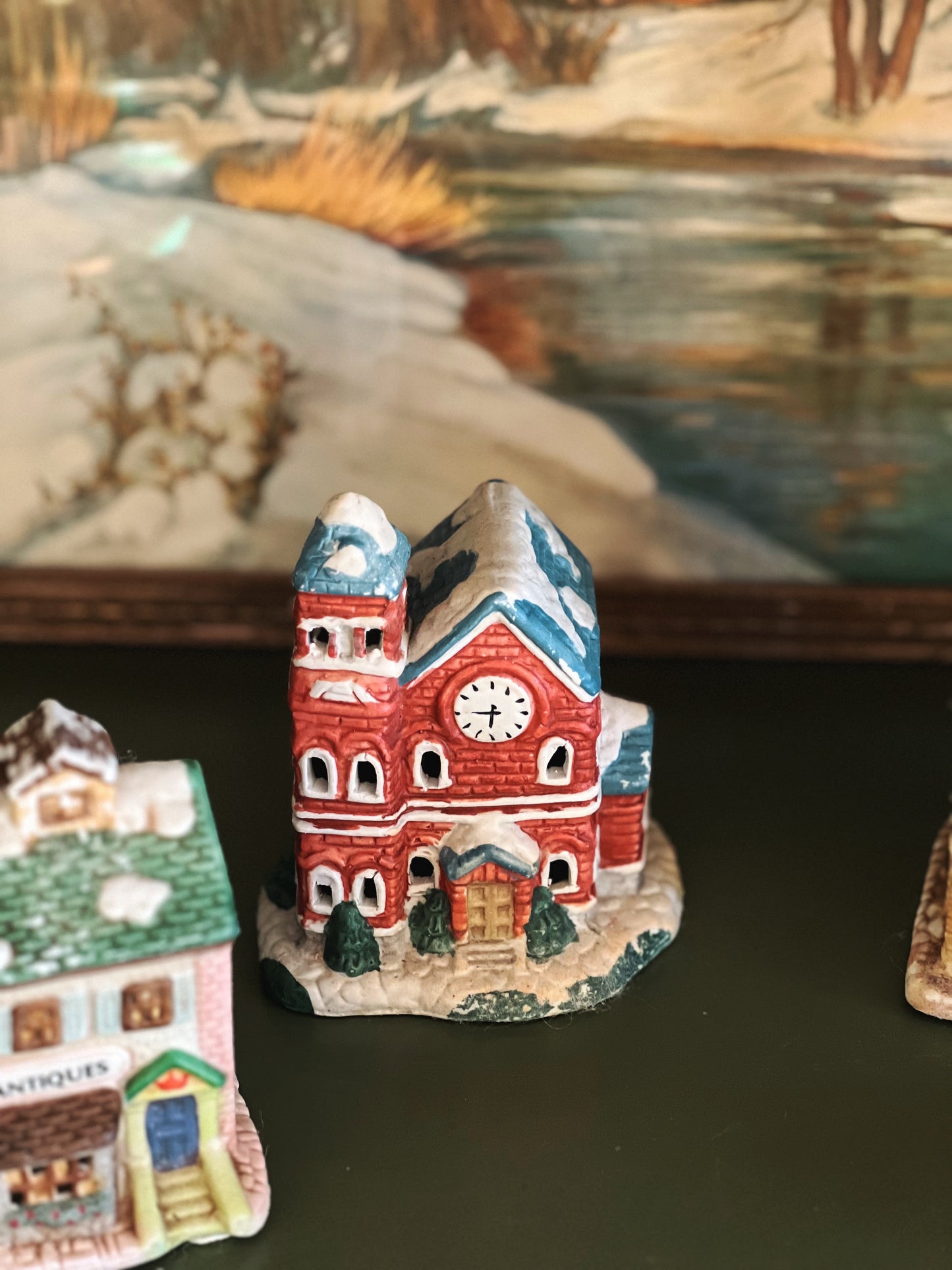 Set of 5 Vintage Winter/Christmas Village Houses