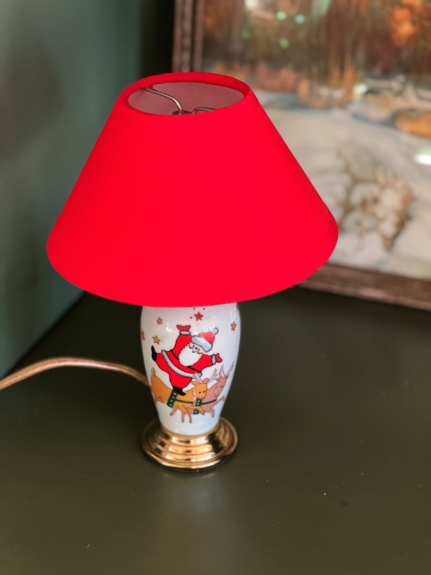 Vintage Ceramic Christmas Candle Lamp