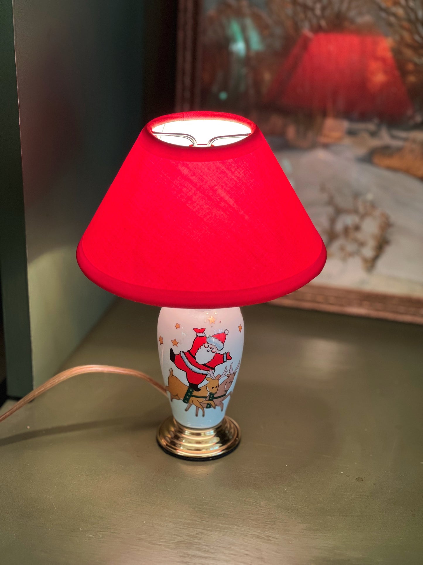 Vintage Ceramic Christmas Candle Lamp