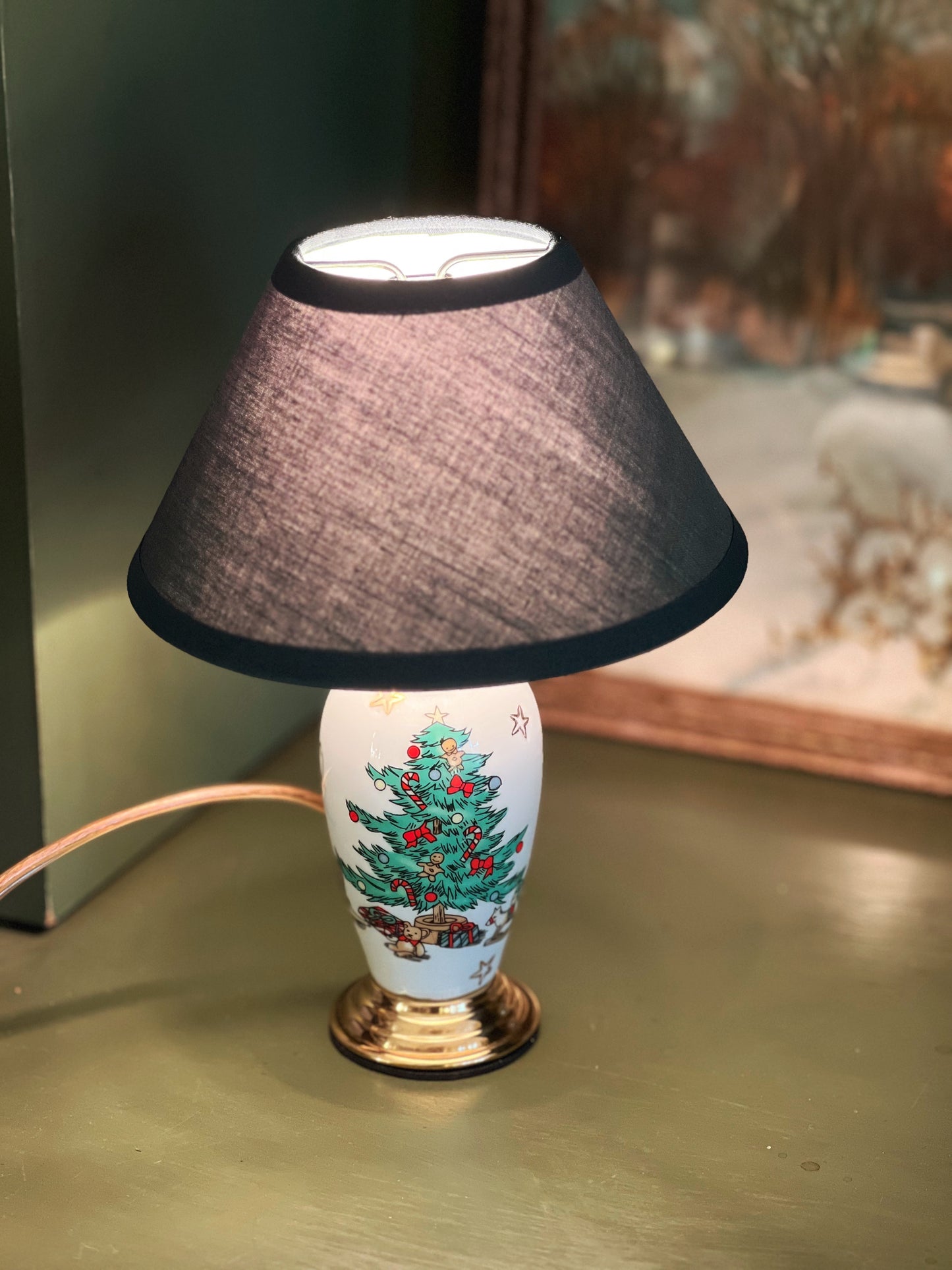 Vintage Ceramic Christmas Candle Lamp