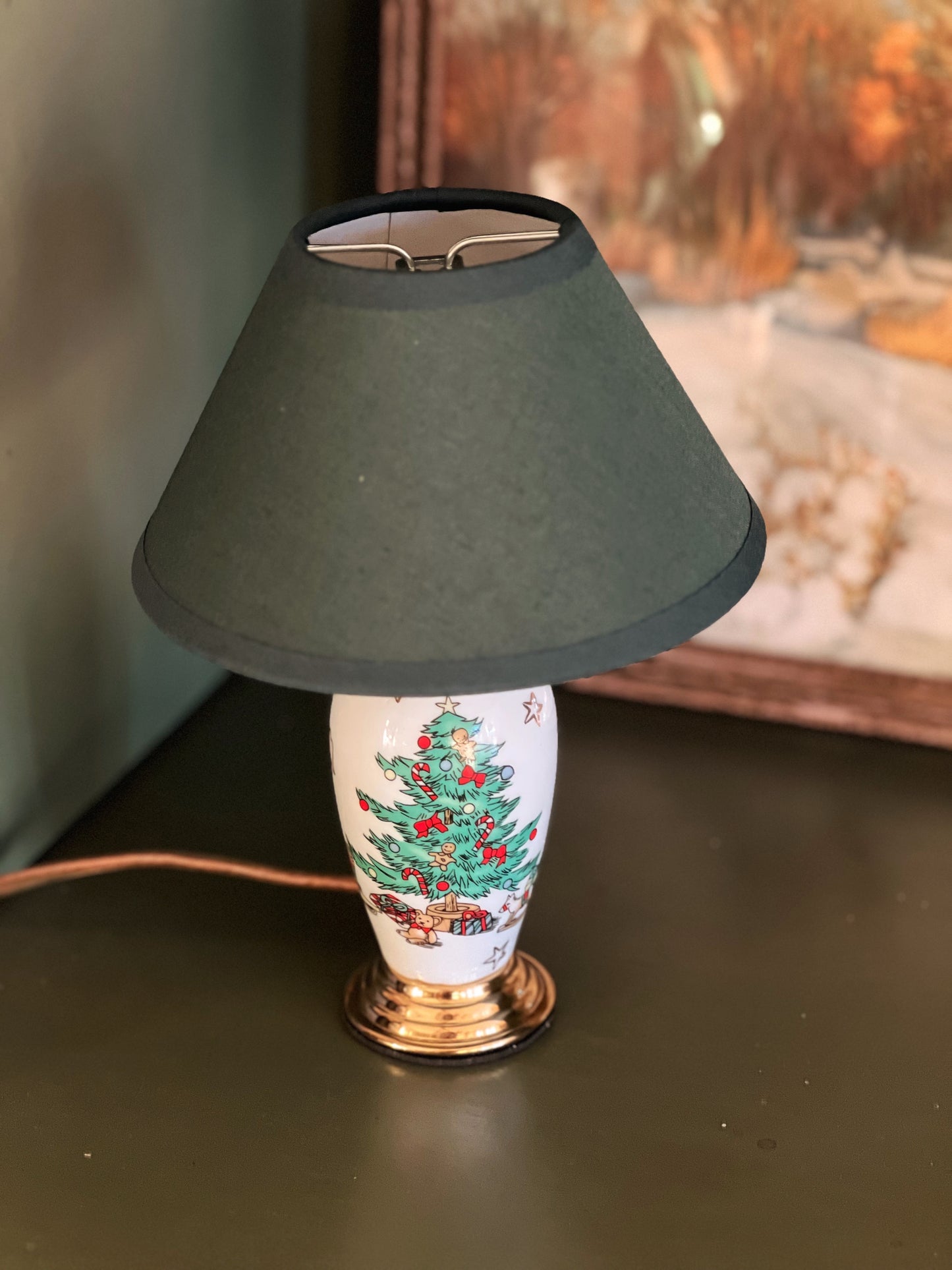 Vintage Ceramic Christmas Candle Lamp