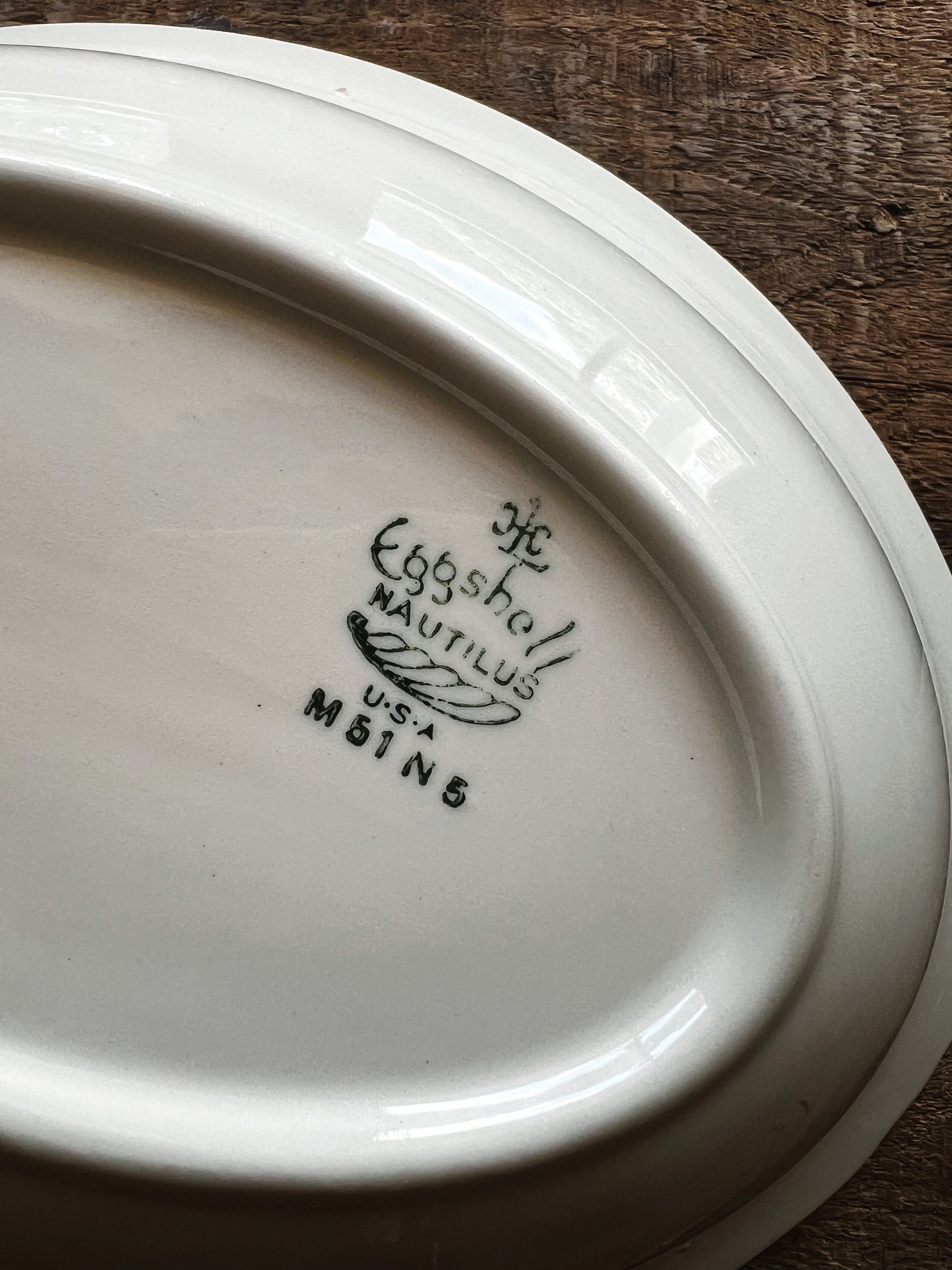 Vintage Homer Laughlin Eggshell Nautilus N1769 Pink Floral Oval Vegetable Bowl