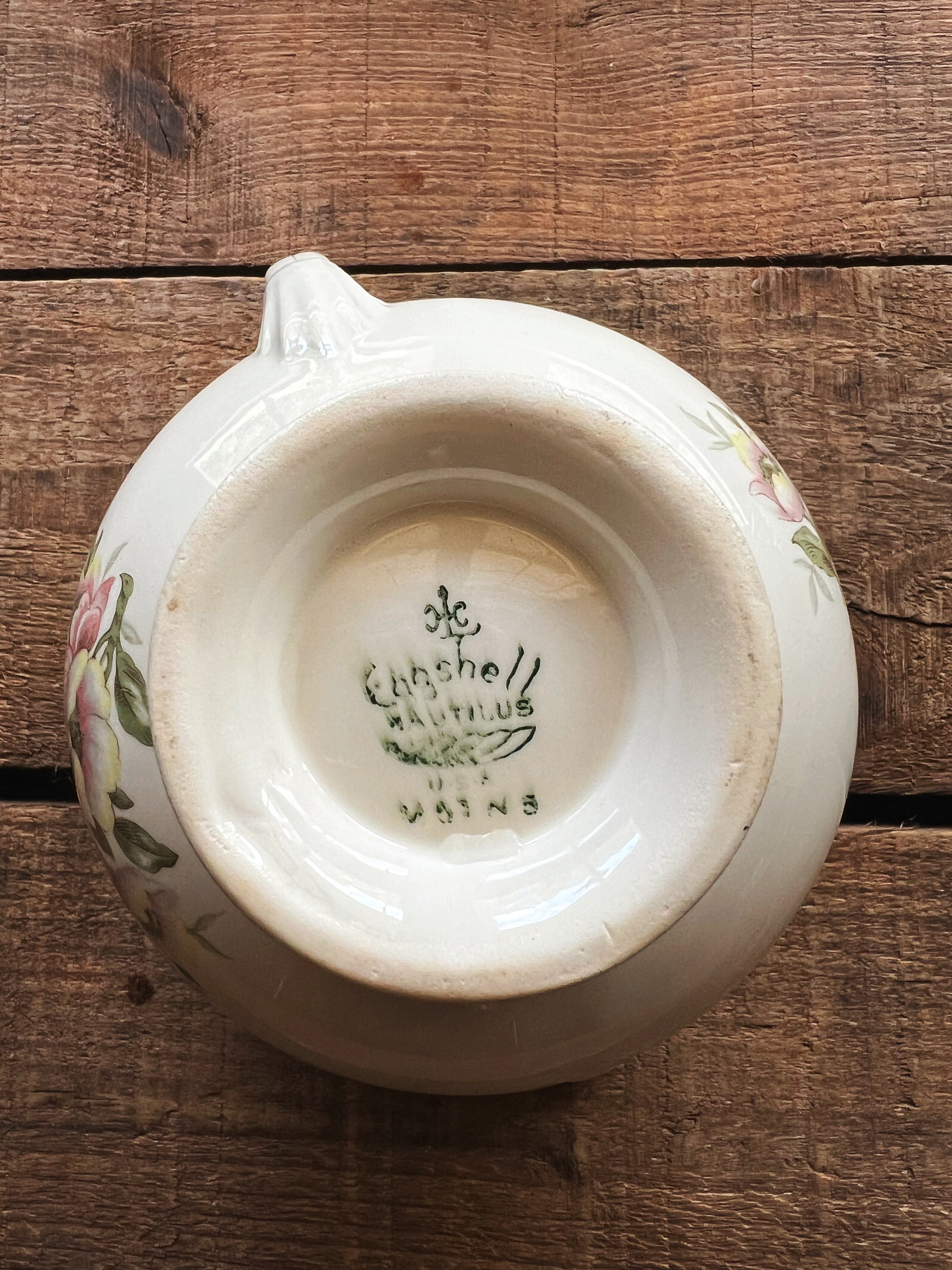 Vintage Homer Laughlin Eggshell Nautilus N1769 Pink Floral Creamer