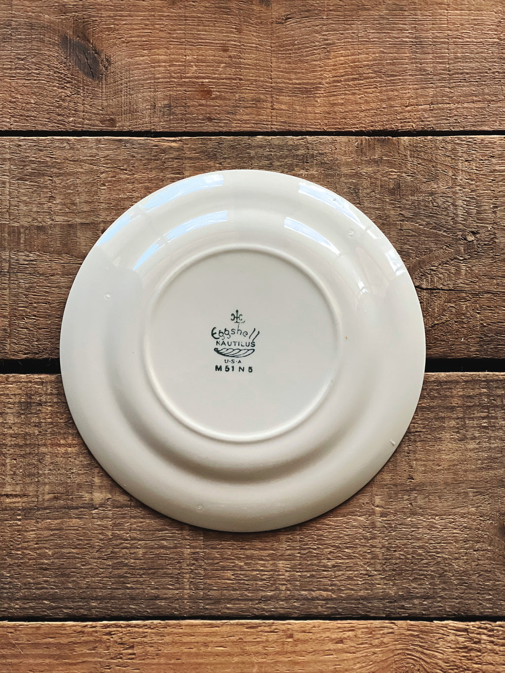 Backstamp on vintage Eggshell Nautilus china plate