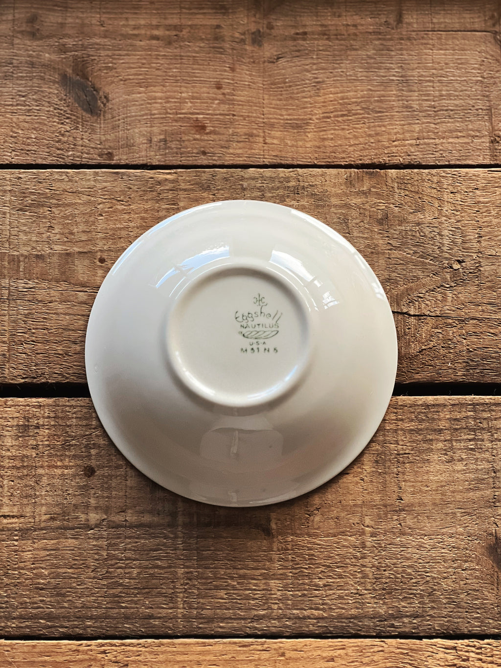 Backstamp on vintage Eggshell Nautilus china bowl
