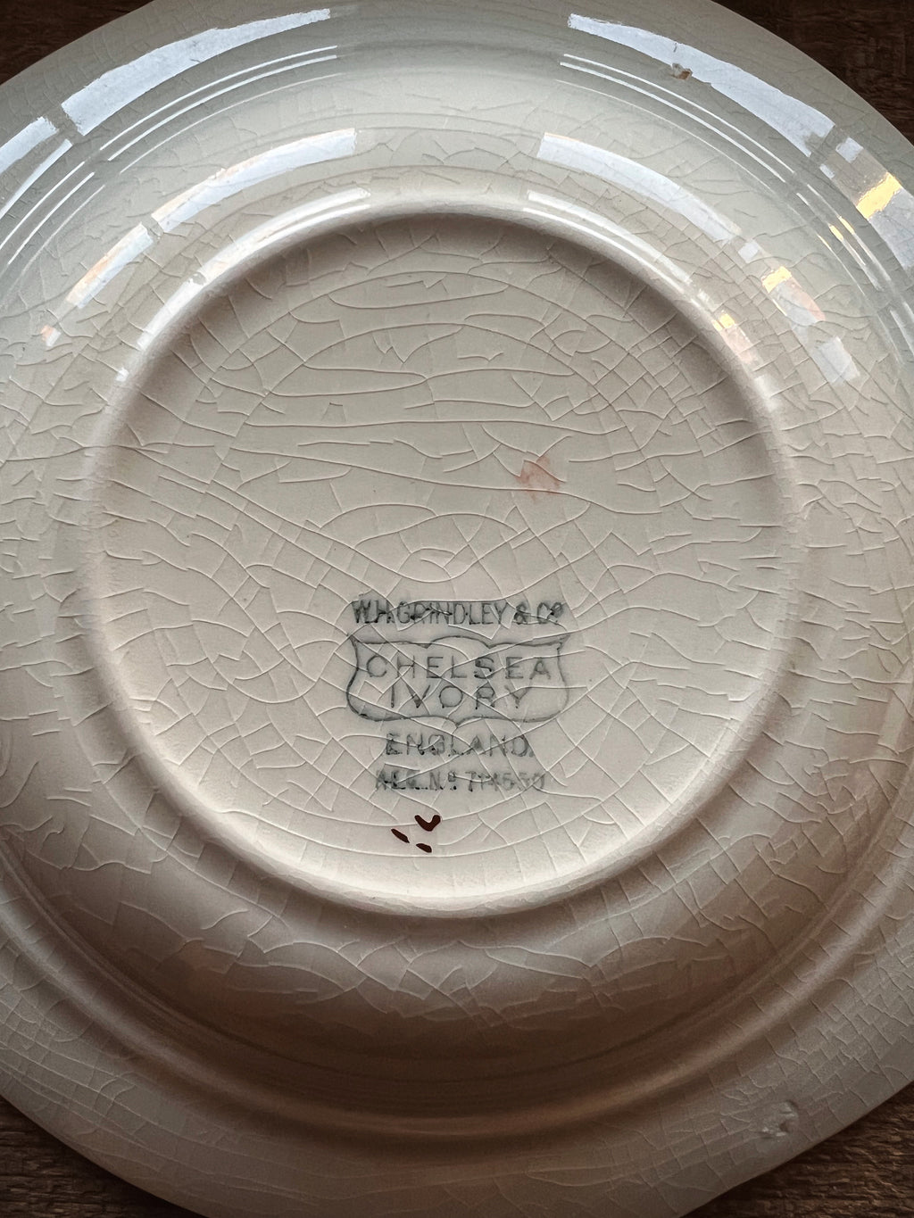 Rare Antique WH Grindley Chelsea Ivory Torbay Covered Butter Dish