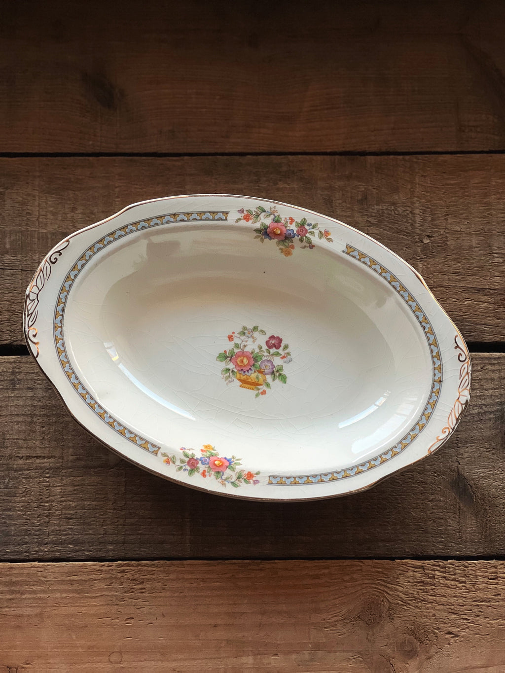 Rare Antique WH Grindley Chelsea Ivory Torbay Small Open Vegetable Bowl