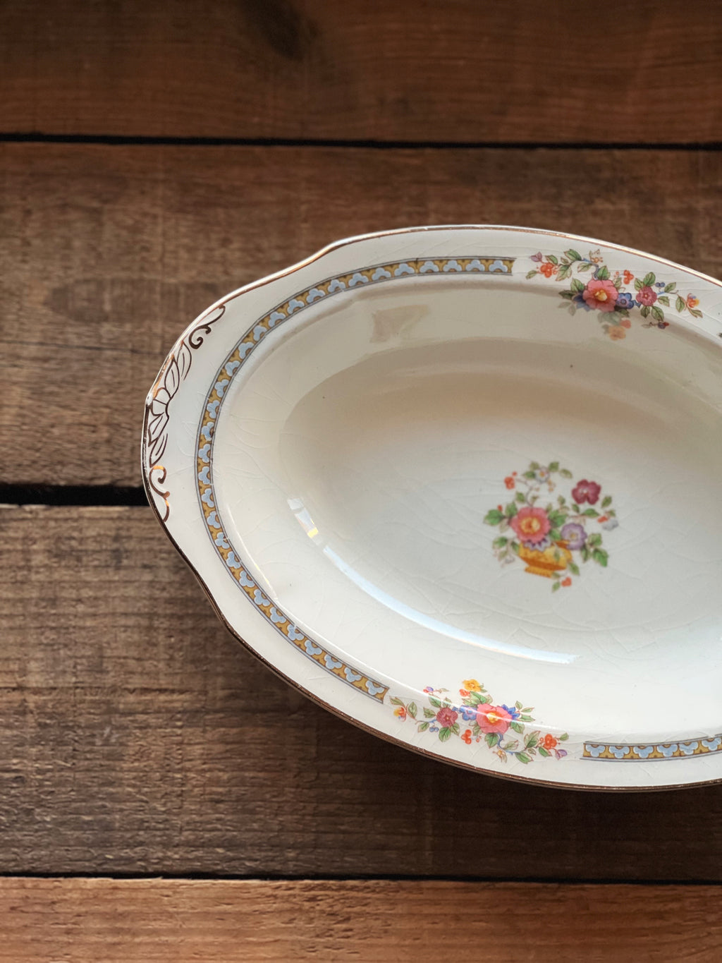 Rare Antique WH Grindley Chelsea Ivory Torbay Small Open Vegetable Bowl