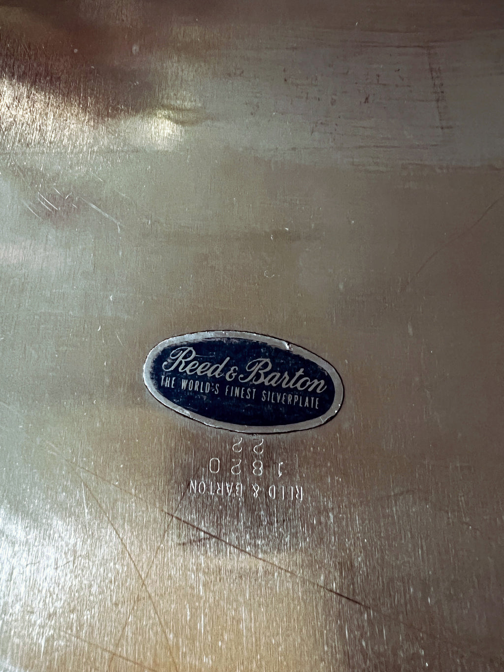 Large Vintage Reed & Barton Two Handle Oval Silver Waiter's Tray