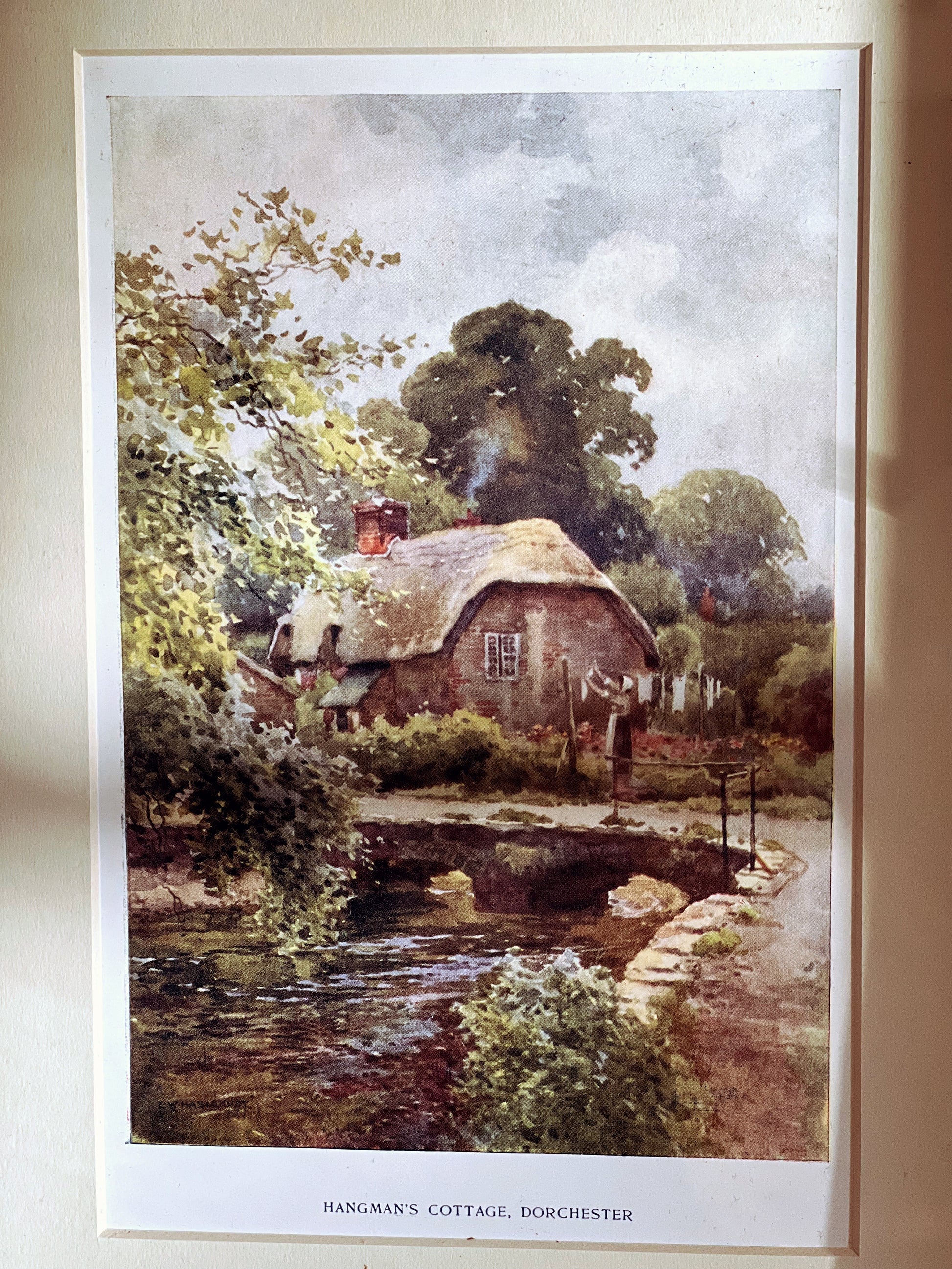 Framed Vintage Print Hangman's Cottage Dorchester by EW Haslehust