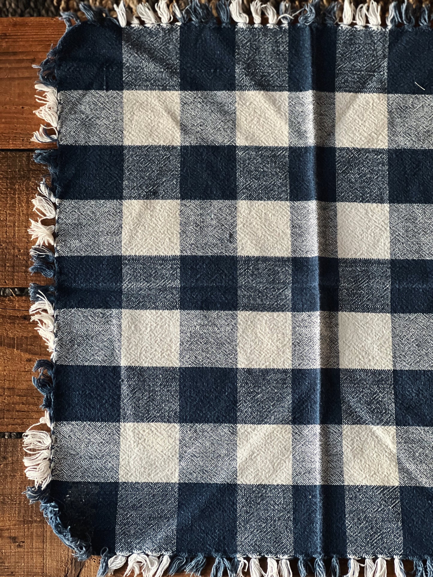 Set of 6 Navy Blue Buffalo Plaid Napkins