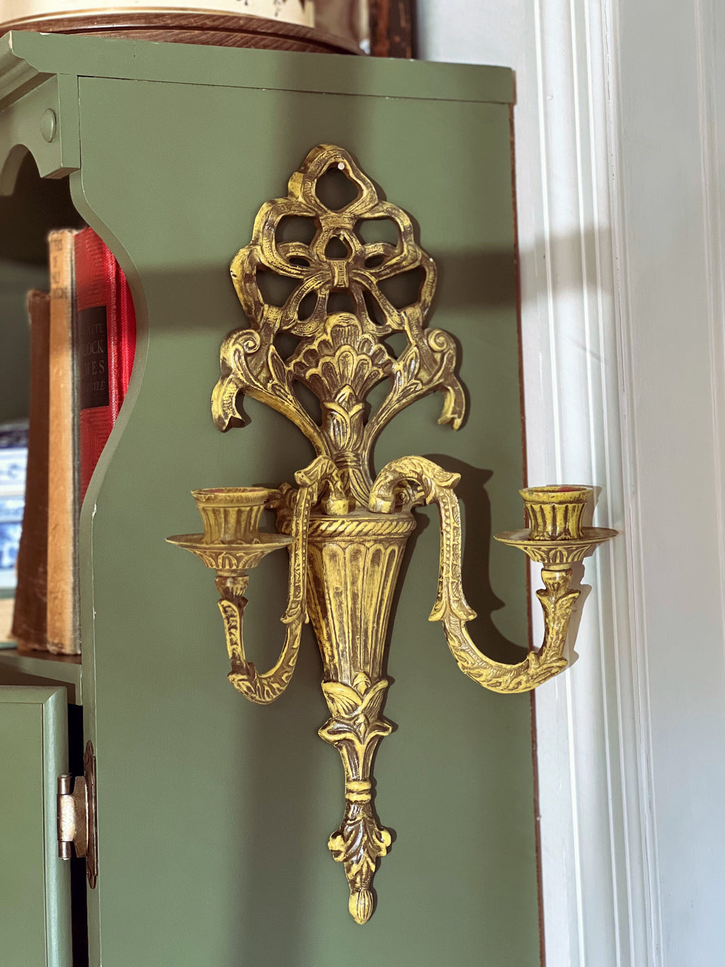 Vintage Two Arm Metal Candle Sconce