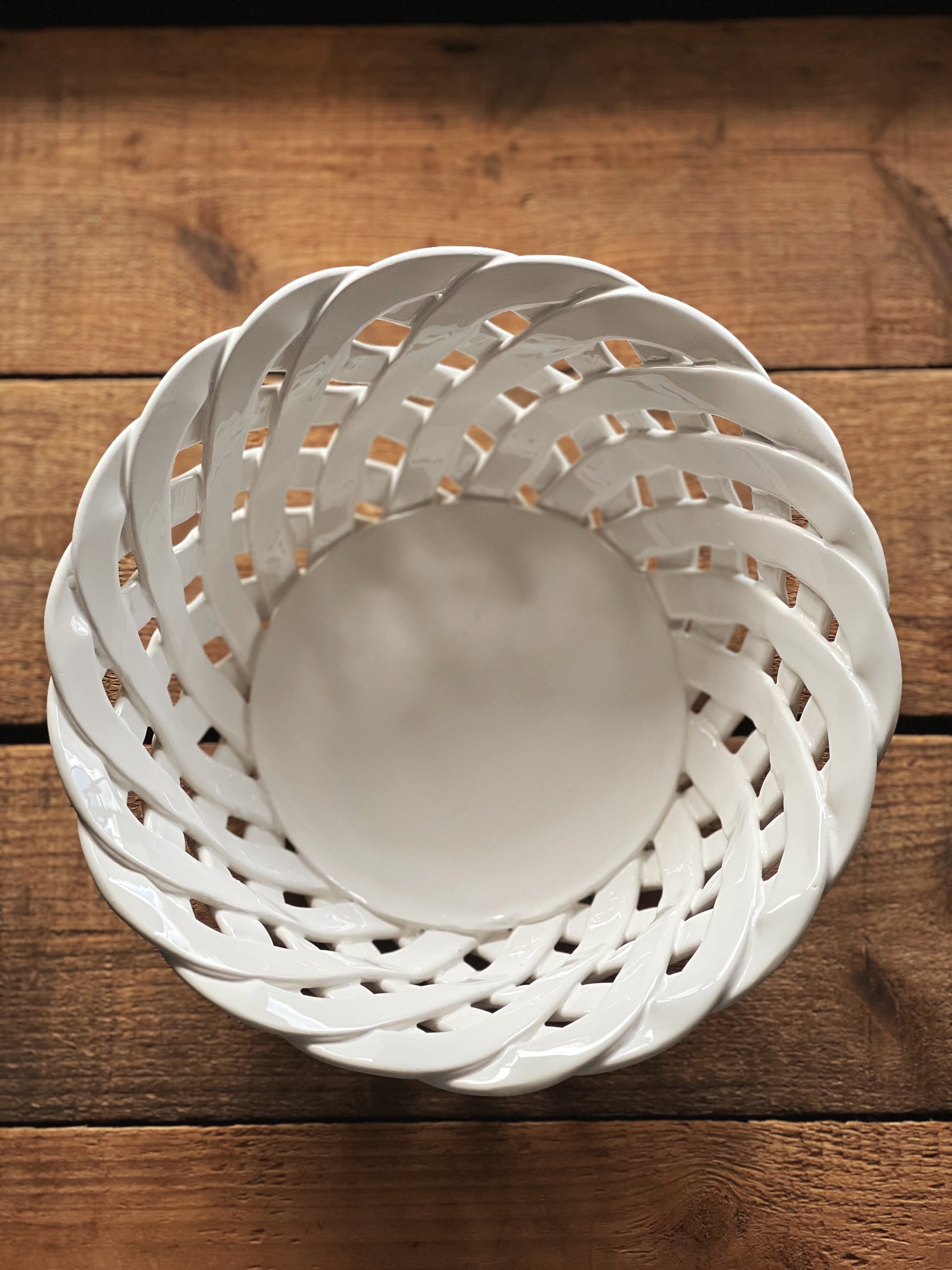 Vintage Basketweave Fruit Bowl Made in Italy