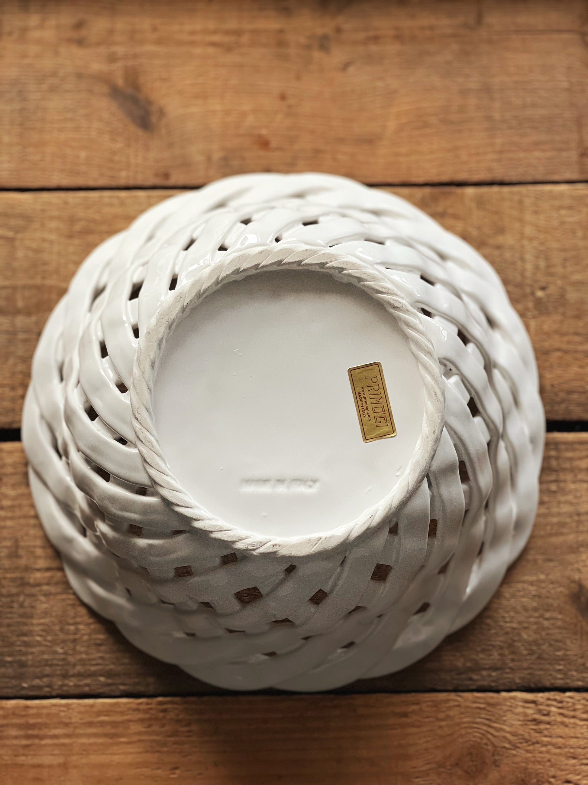 Vintage Basketweave Fruit Bowl Made in Italy