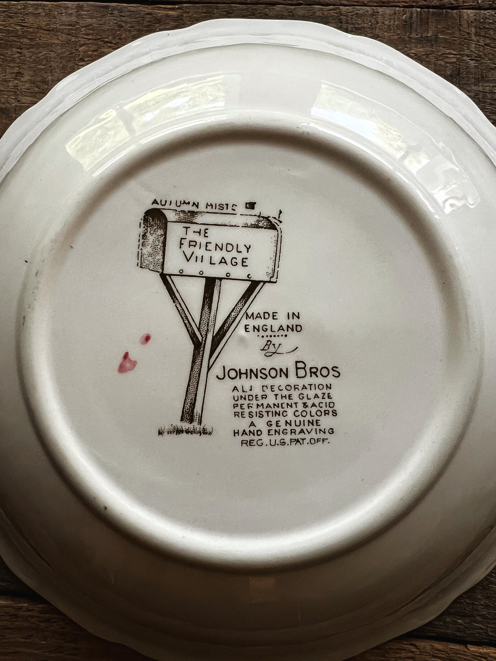Vintage Johnson Brothers Friendly Village Autumn Mist Round Vegetable Bowl