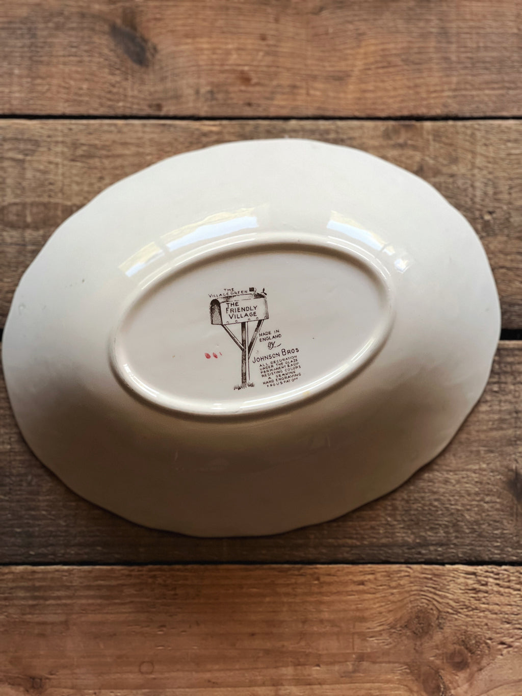 Vintage Johnson Brothers Friendly Village The Village Green Oval Vegetable Bowl