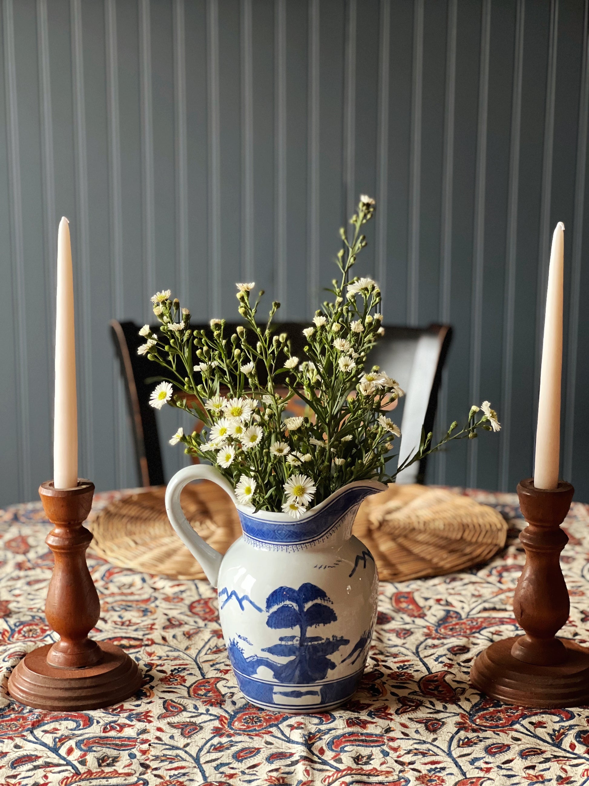 Vintage Blue Willow Decorative Pitcher