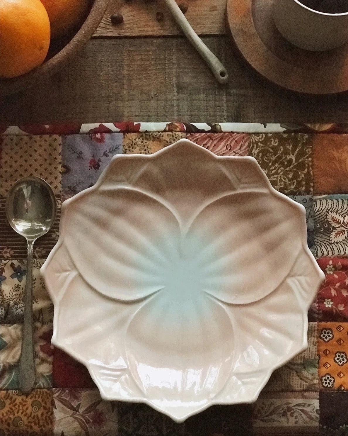 pink milk glass salad plate