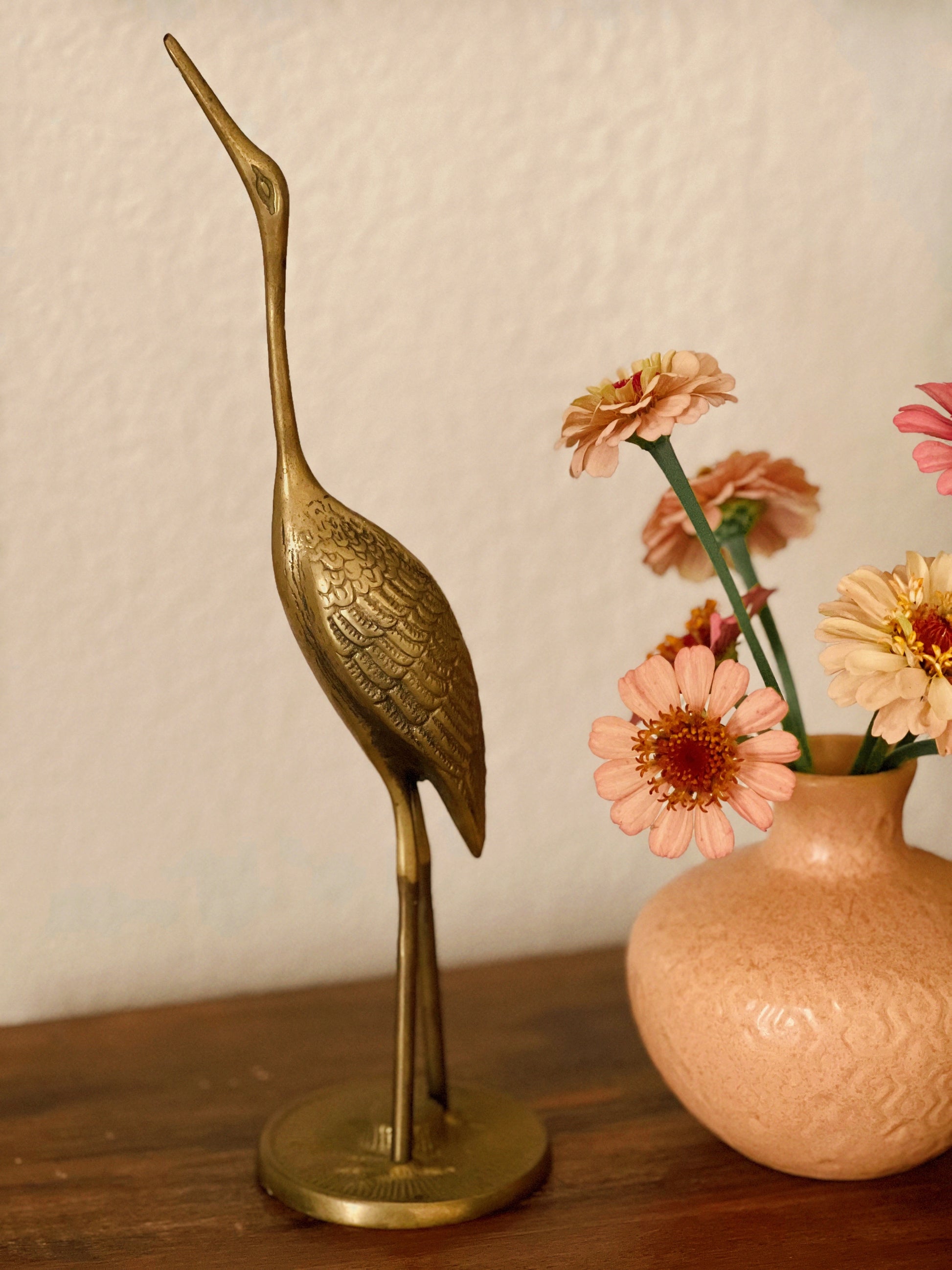 Vintage Brass Heron Figurine