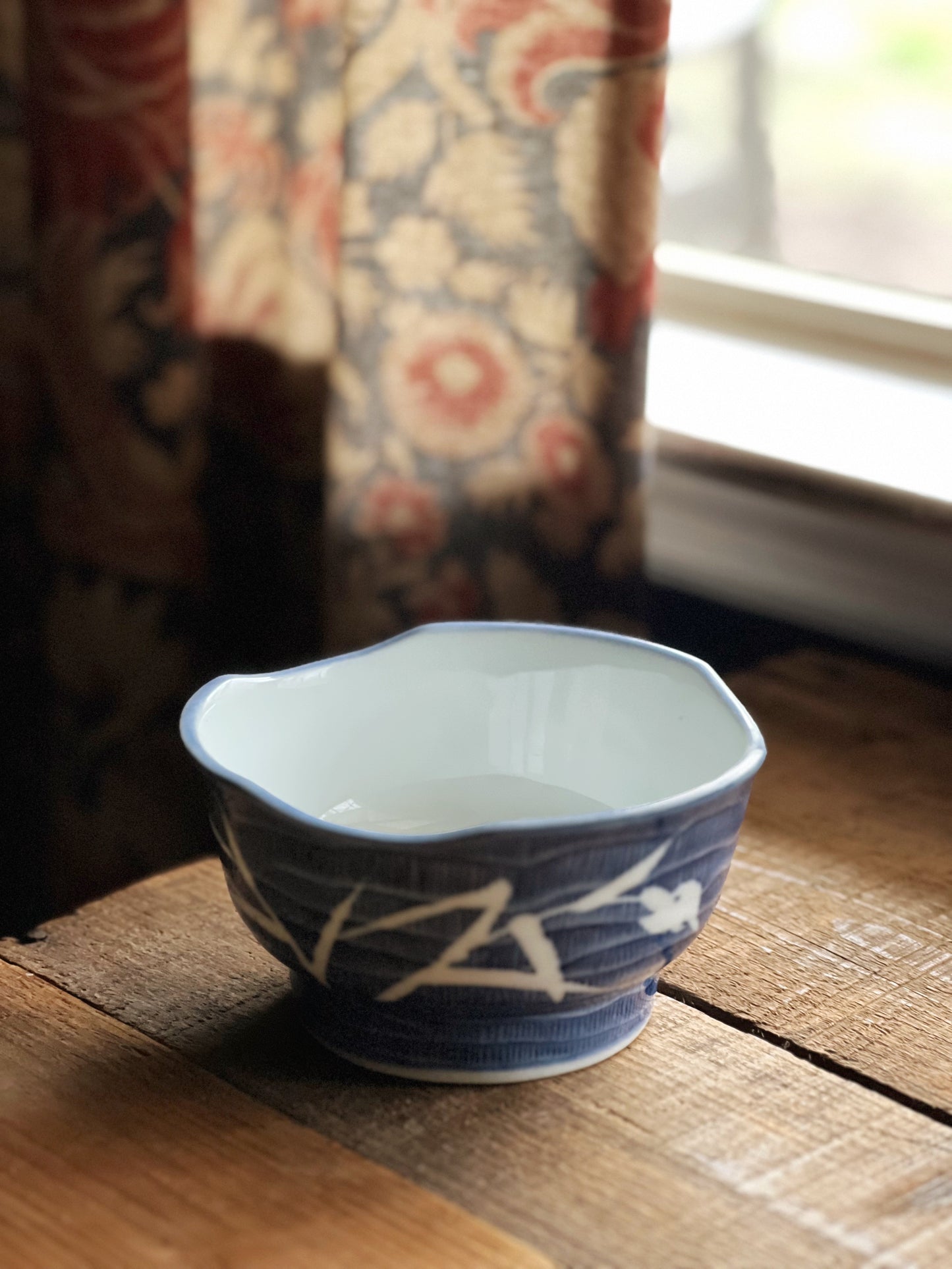 Vintage Blue & White Porcelain Rice Bowl