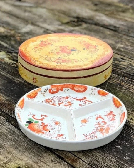 Vintage Hand Painted 3 Section Serving Plate Made in Japan