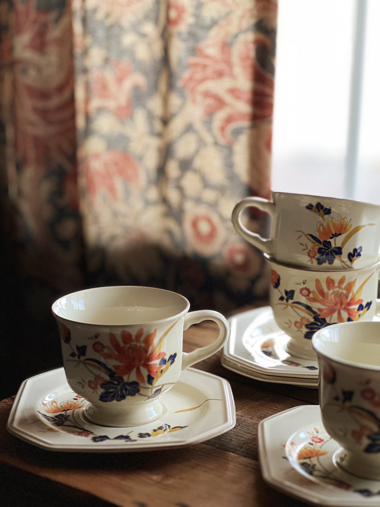 Vintage Mikasa Continental Ivory Majestic Teacup & Saucer Set