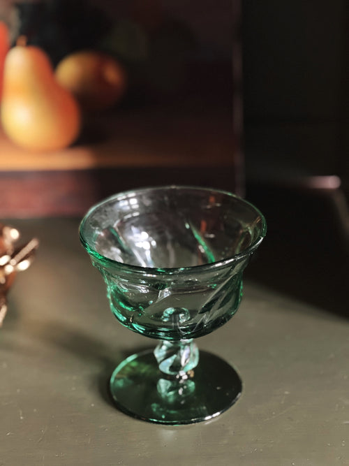 Vintage Fostoria Jamestown Green Tall Sherbet/Champagne Glass