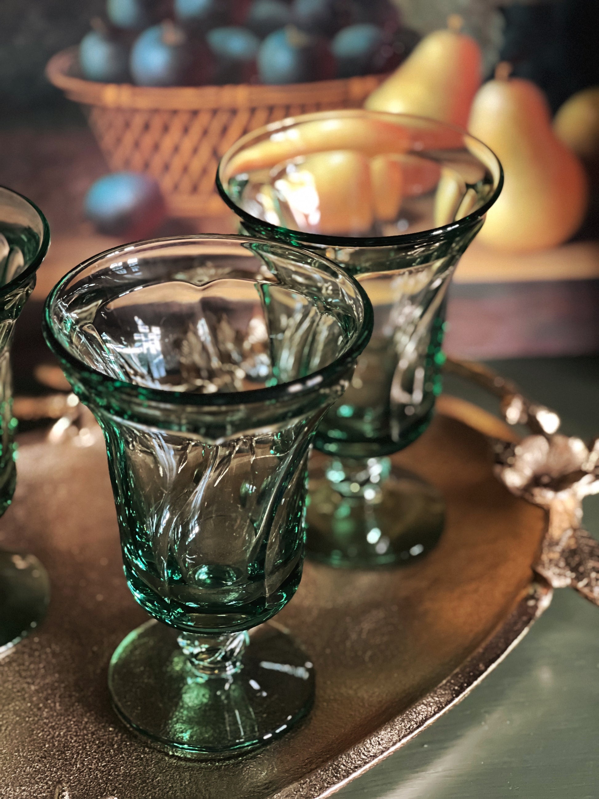 Vintage Fostoria Jamestown Green Iced Tea Glass