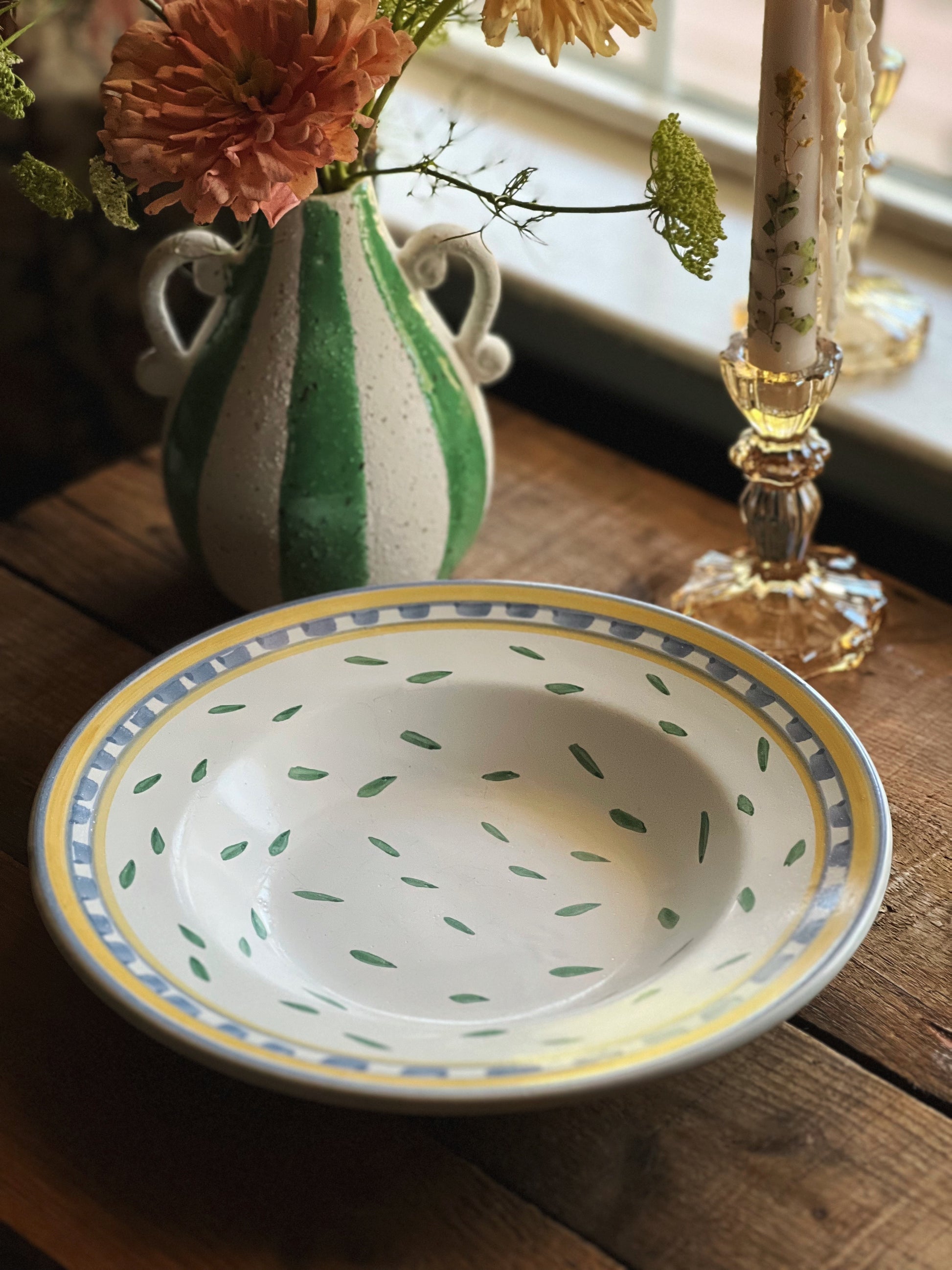Set of 5 Vintage Williams Sonoma Tournesol Italy Rimmed Soup Bowls