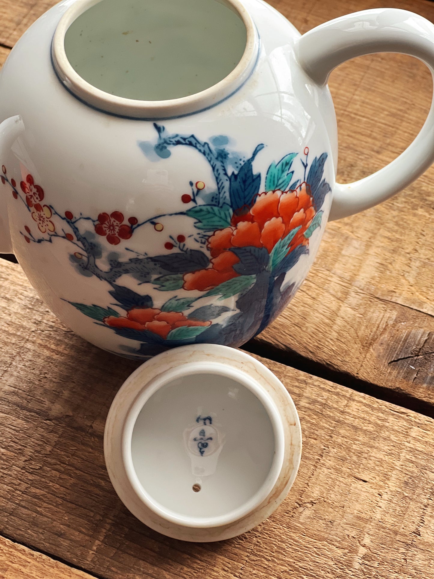 Vintage Porcelain Teapot with Floral Design