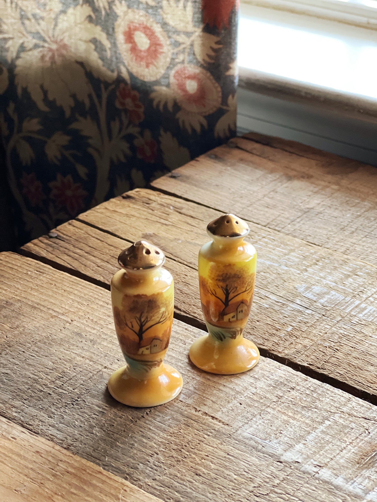 Antique Noritake Morimura Hand Painted Salt & Pepper Shaker Set