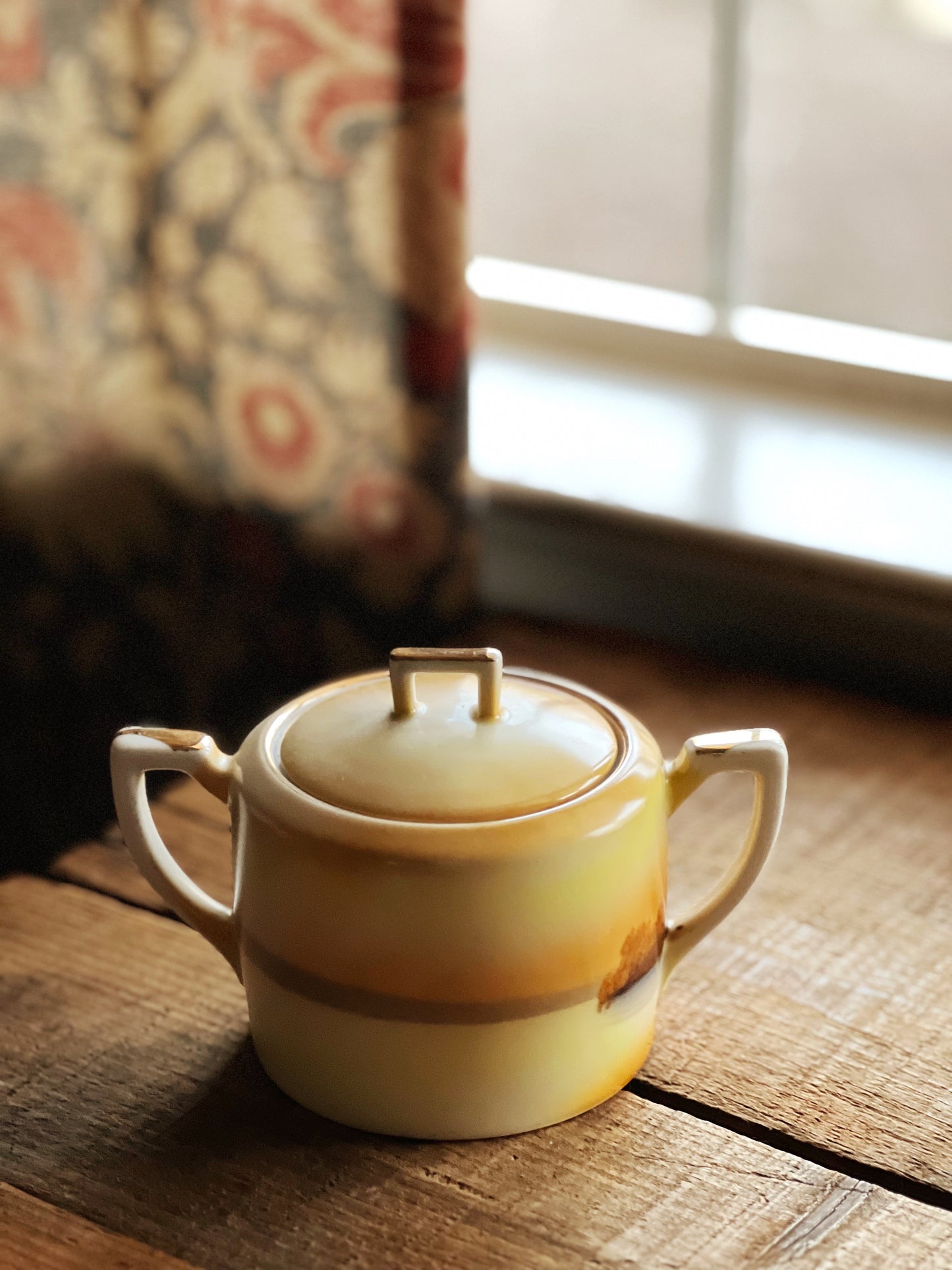 Antique Noritake Morimura Hand Painted Sugar Bowl