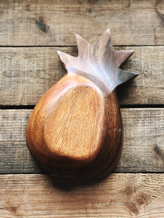 Vintage Wood Pineapple Bowl