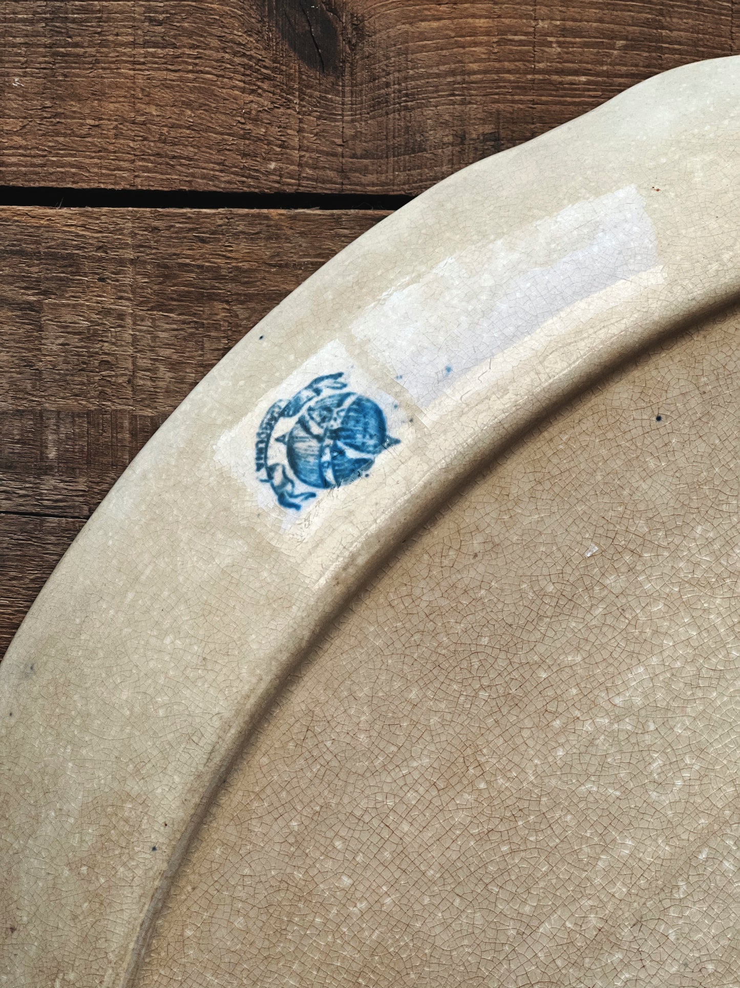 Antique Carolina Flow Blue Oval Serving Platter