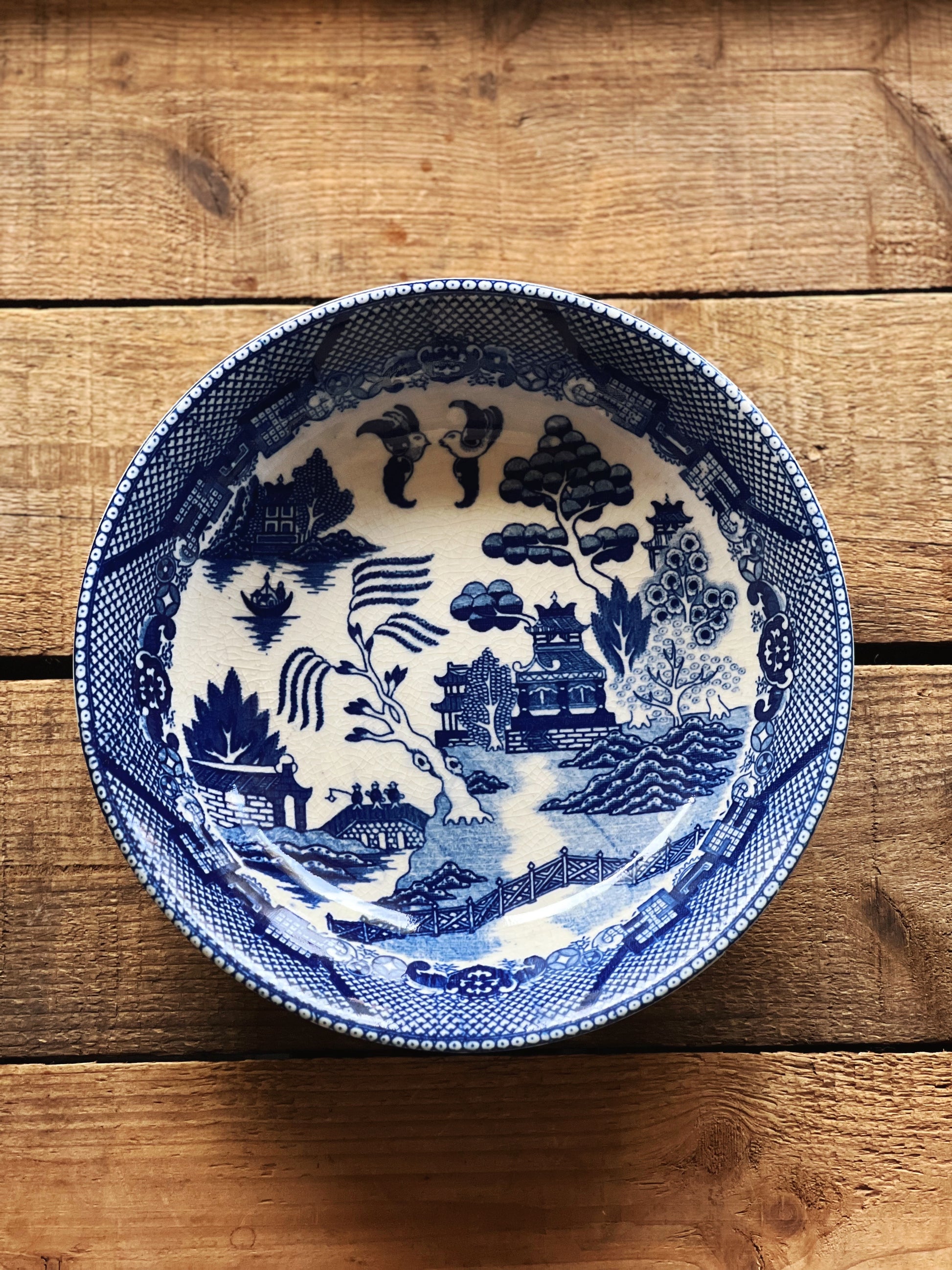 Vintage Blue Willow Japan Soup Bowl