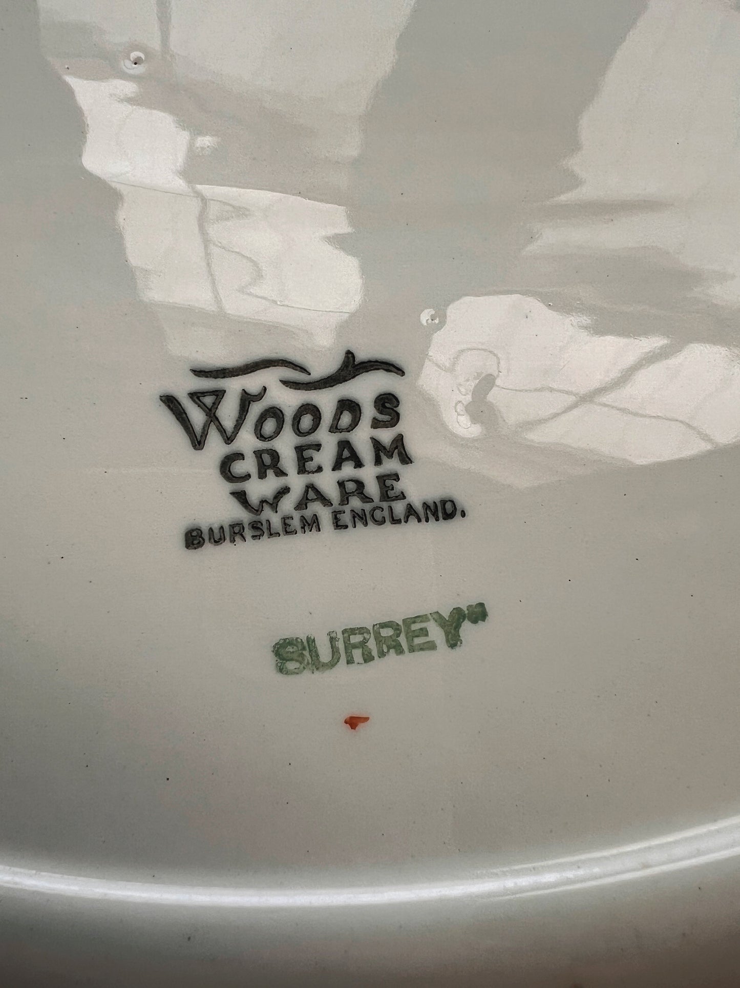 Vintage Woods Burslem England Cream Ware Surrey Platter