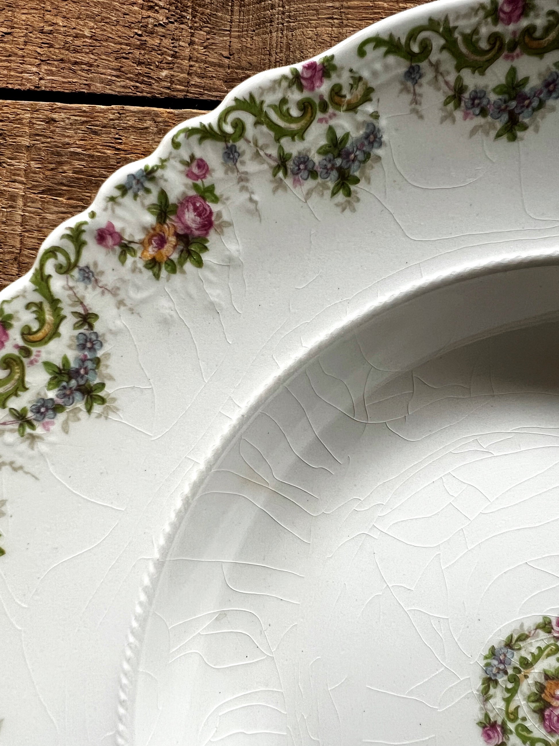 Rare Antique WH Grindley Colwyn Rimmed Soup Bowl