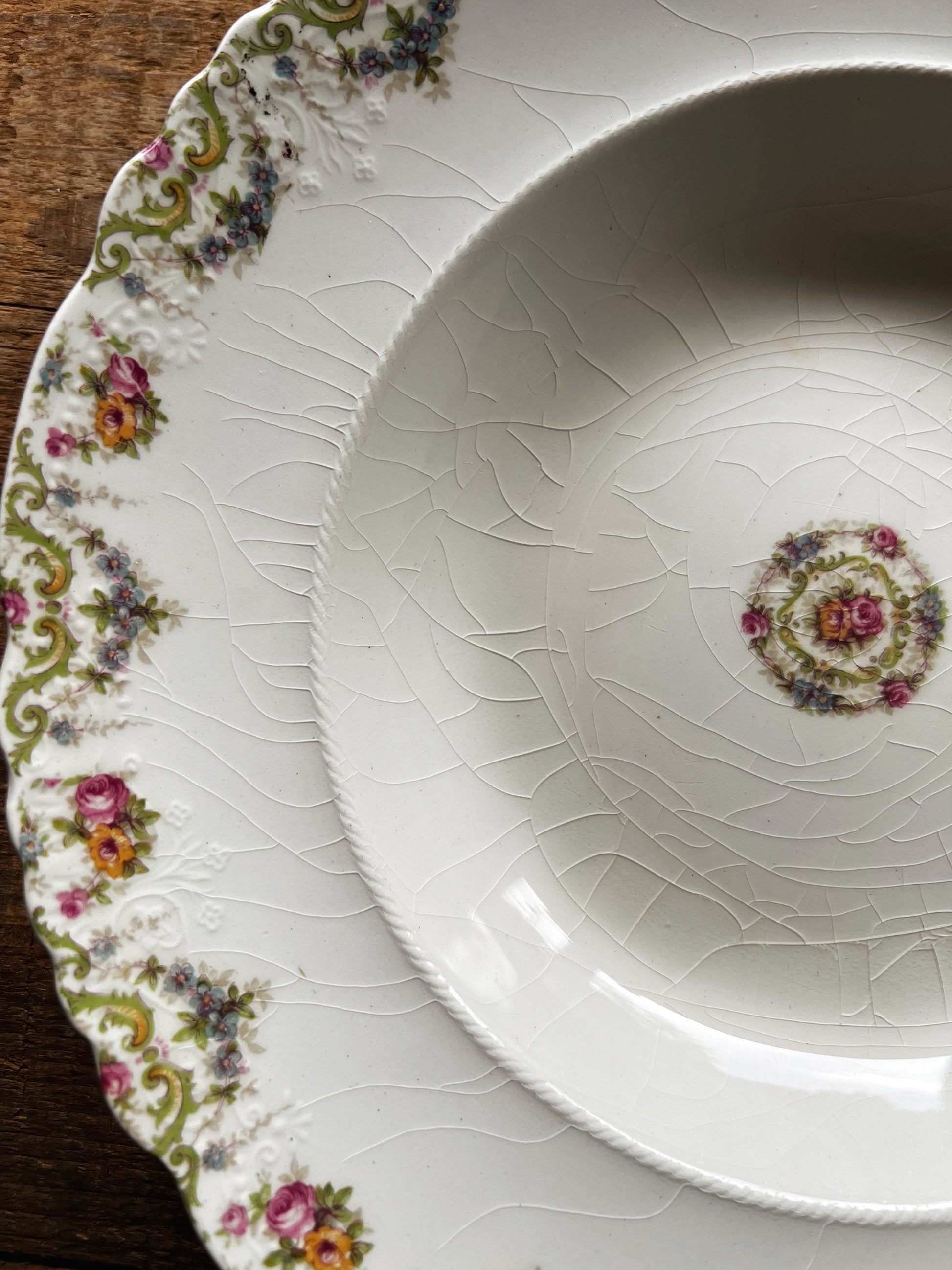 Rare Antique WH Grindley Colwyn Rimmed Soup Bowl