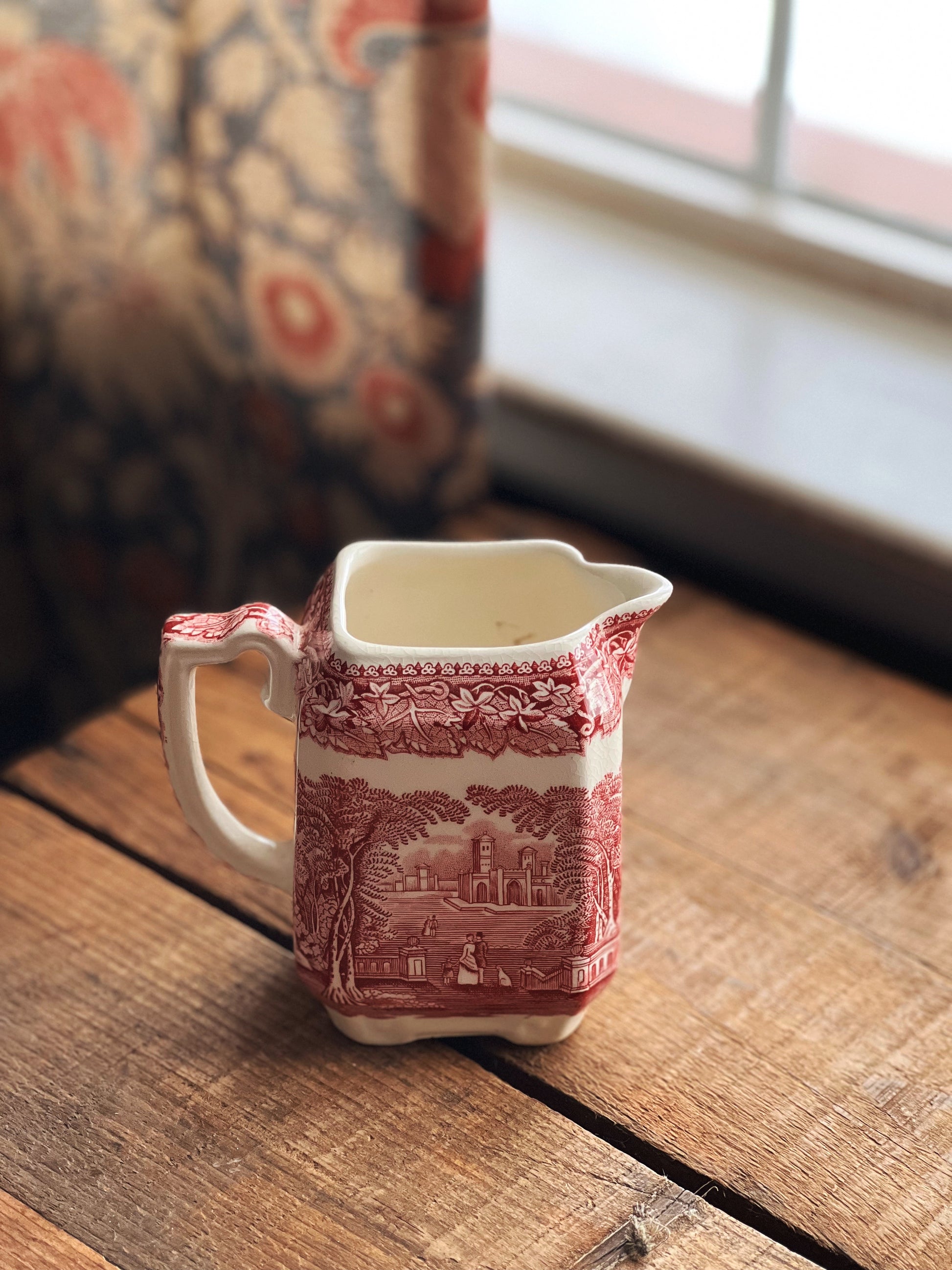 Mason's pink transferware creamer