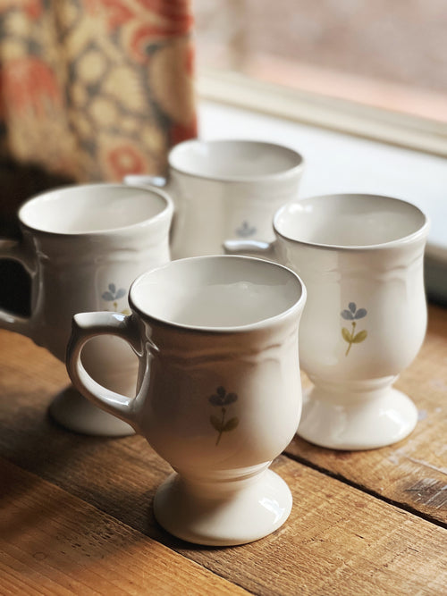 Vintage Set of 4 Pfaltzgraff Garland Grandmugs / Irish Coffee Mugs